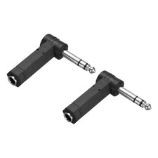 2 Pcs TRS6.35mm Male to Female Nickel-Plated Copper Adapter