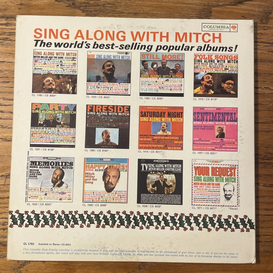 Holiday Sing Along With Mitch LP Columbia Stereo 6 Eye Mono Christmas EX/M-!!!! - Image 4 of 4