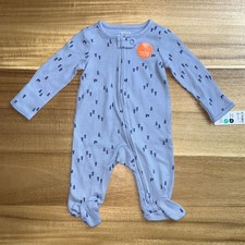 Carter's Baby Boy Pajamas Blue 2-Way Zipper Blend Size 3M