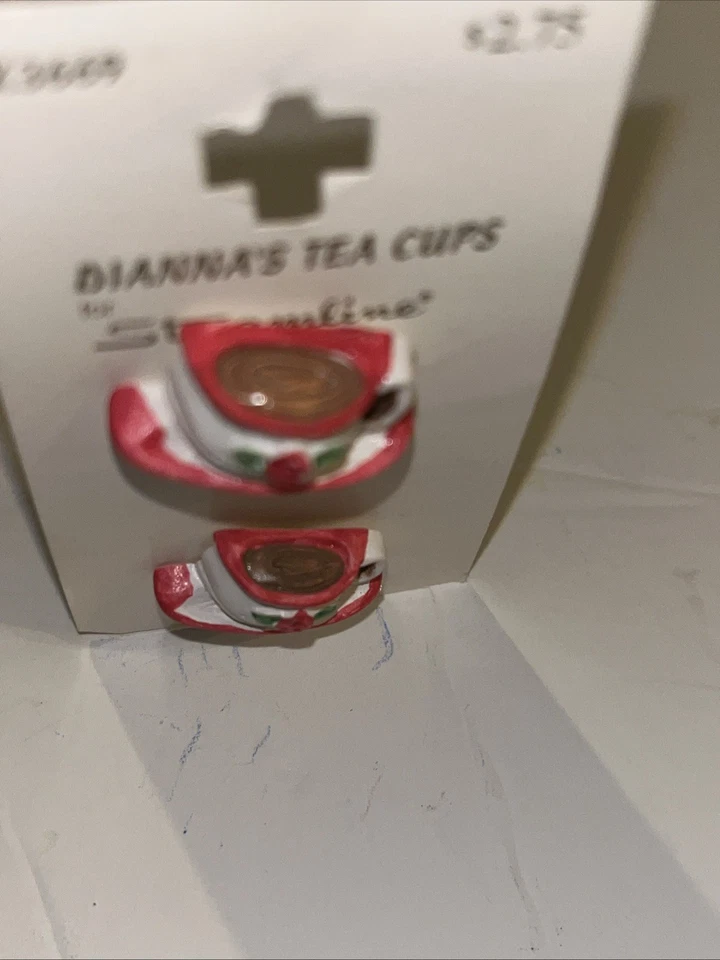 Vintage Streamline Dianna's Teacup Tea Cup Cups '90s Button Buttons Pink - Image 2 of 4