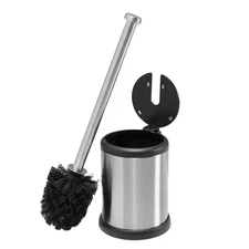 Bath Bliss Self Closing Lid Toilet Brush and Holder in