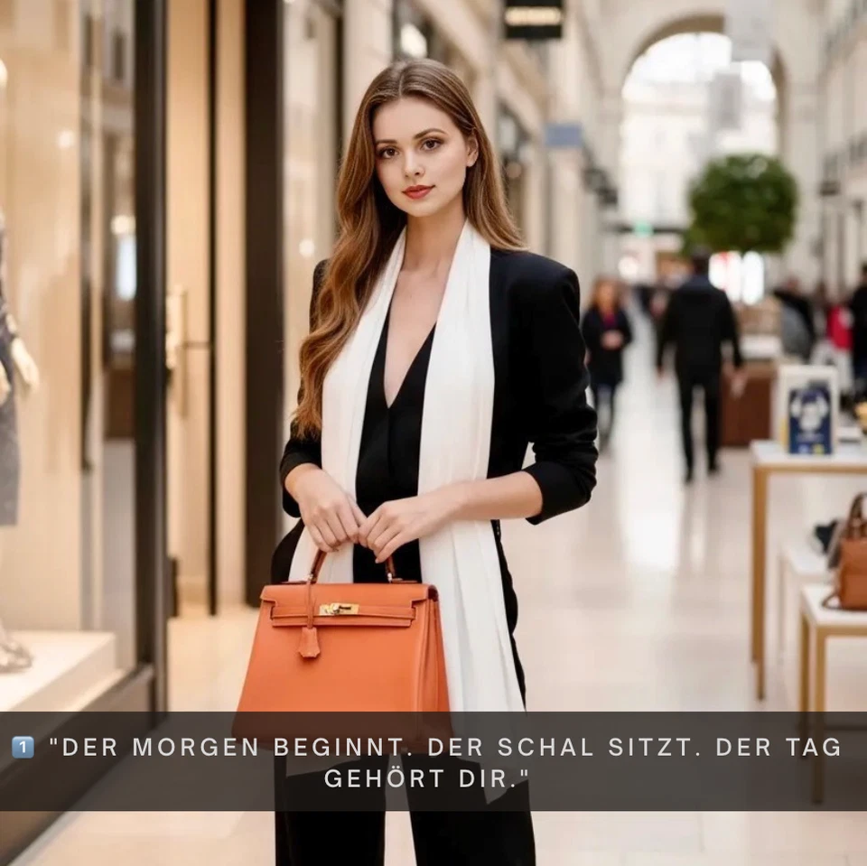 Seidenschal Damen weiß 100% Seide Tuch 180x90 Halstuch Stola Hochzeit Seidentuch - Bild 1 von 4
