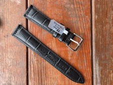 19mm BLACK GENUINE LEATHER CROCO WATCH BAND,STRAP FITS Tissot T-Sport PRC200