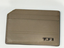NEW Tumi Slim Card Case with ID Window - Wallet - 100 LEATHER - DARK SAND