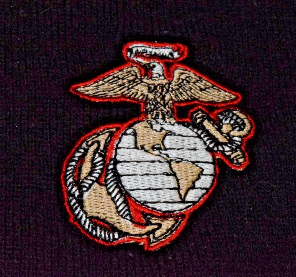 Винтажный шарф AE Sport США 80-е Корпус морской пехоты Орел Глобус Якорь Эмблема Акрил - Изображение 2 из 4