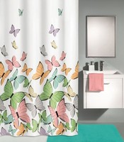 Kleine Wolke Duschvorhang Schmetterling Multicolor, 180X200 Cm Duschvorhang