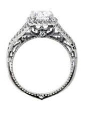 Verragio Venetian 5020CU 18k diamond halo engagement ring Size 6.25