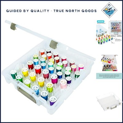 Transparent Thread Storage Box with 108 Pegs for Easy Access and Organization