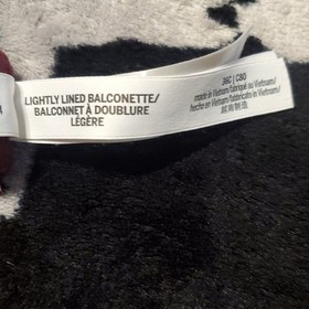 Victorias Secret PINK Lightly Lined Balconette Bra 36C Burgundy Hook & Eye