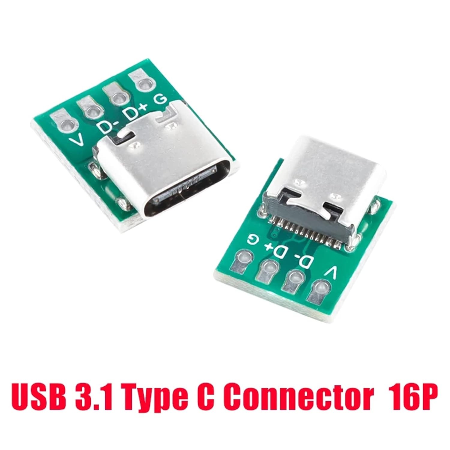 10 Pcs USB Type C Connector Board DIY 3.1 Serial Basic Type-c 