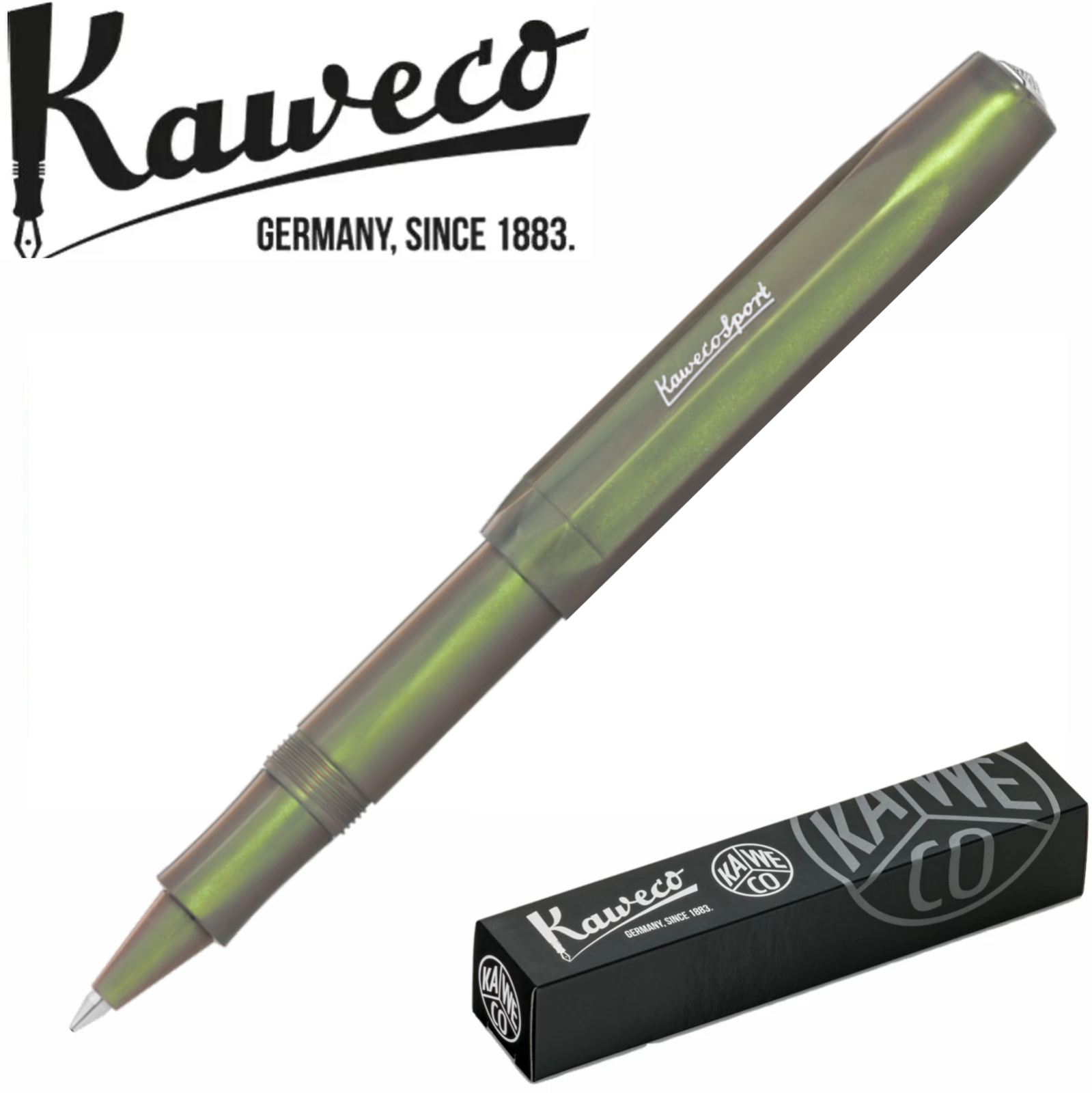 Kaweco Lunar Sport Rollerball Pen Shadow Green - Black Ink