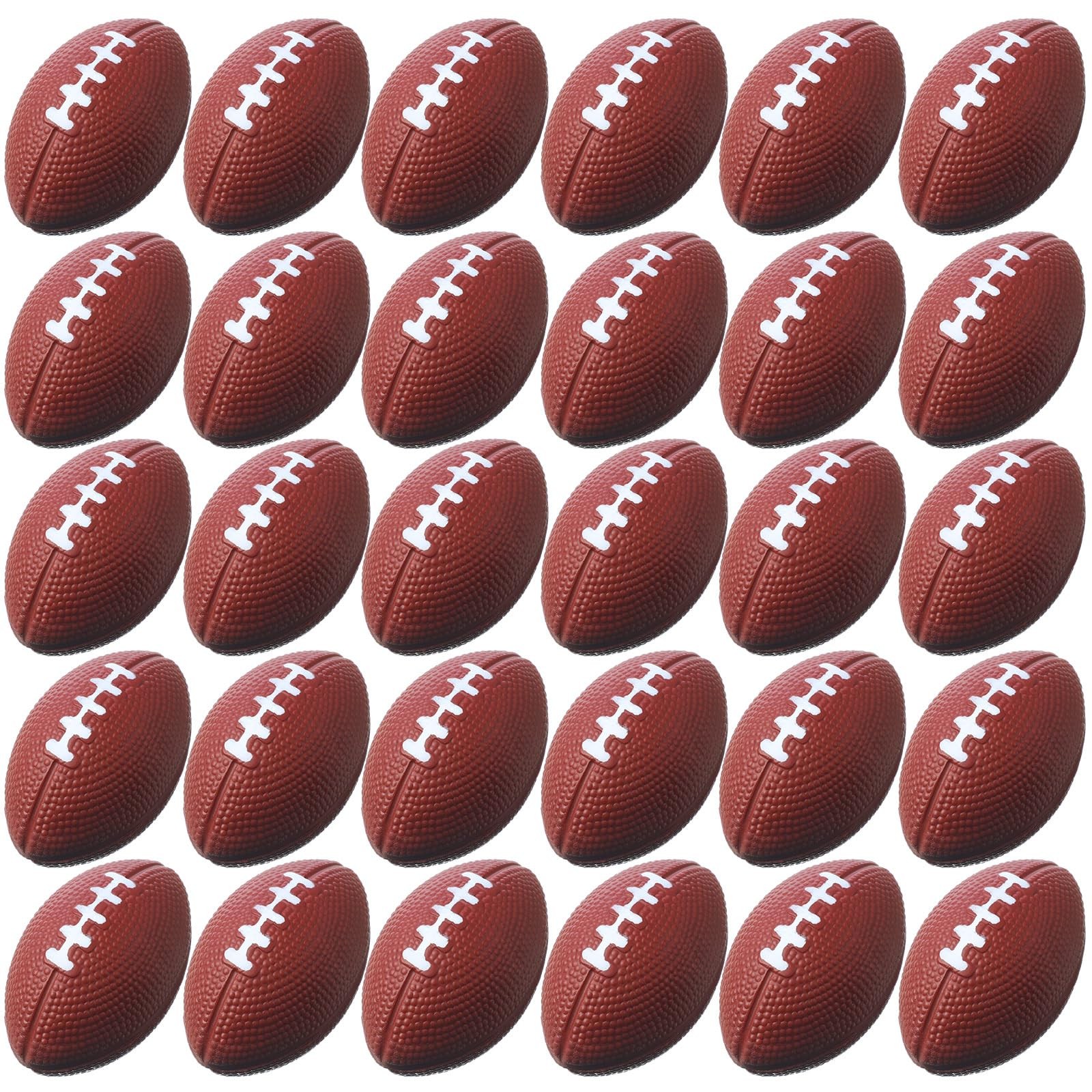 Blulu 30 Pack Mini Foam Footballs 2.17" Party Favor Stress Ball Bulk Kids Toy