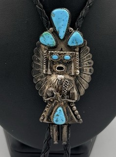 doris smallcanyon Bolo Turquoise Can In Sterling Silver