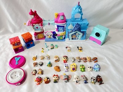 Disney Doorables Lot 32 Figures Mega Stack Tea Shop, Bookstore Elsa Frozen Rink