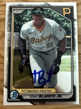 Tony Blanco Jr. Auto Signed 2024 Bowman Chrome prospect Pirates In Person