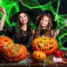 Halloween Glow in the Dark Spider Web Fluorescent Cobweb Horror Party Decoration