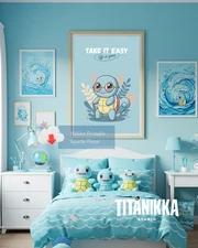 Squirtle Pokémon Wall Art Print | Cheap Printable | Digital Download