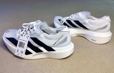New, $500- Men s 9/Women s 10 Adidas Adizero Adios Pro Evo 1 White Running Shoes