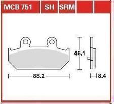 Ensemble plaquettes de frein, frein à disque TRW MCB751SRM pour AN 0.7 2010-201