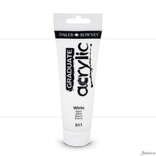 Image of Daler-Rowney Graduate Acrylic Paint Titanium White 120ml For Canvas Paper Cra...