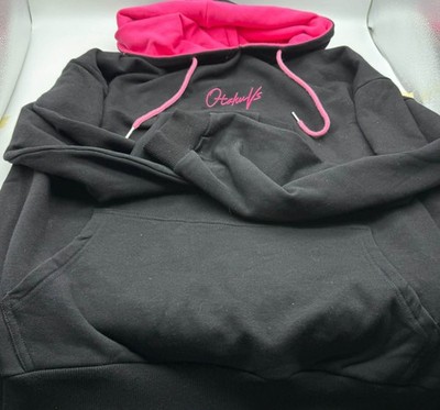 Dandadan Aira Shiratori Otaku VS Neon Pink Blue Pullover Hoodie Size L Black