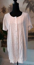 Vtg Amanda Stewart Short Lace Trimmed Nightgown, Medium, White/Pink Ditsy Floral