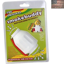 Compact White Smoke Buddy Air Filter - Eliminates Odors from Cigarettes and More