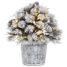 22 in.Pre-Lit Snowy Chiwaw Basin Tree with LED Lights, Plug-In