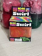 NEW Rare VIRAL Schylling NeeDoh Nice Cube SWIRL Super Solid Squish Multi Color