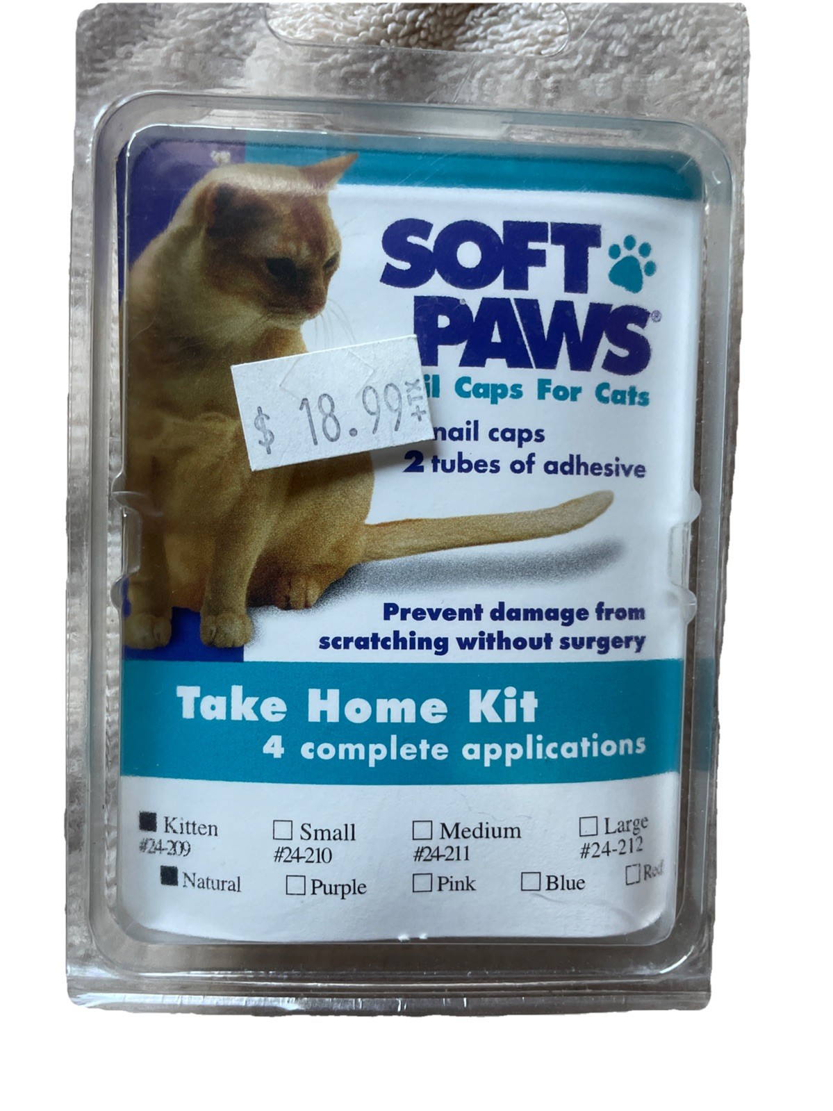 Soft Claws Nail Caps for Cats and Kitten, Size: Kitten Natural #24-209