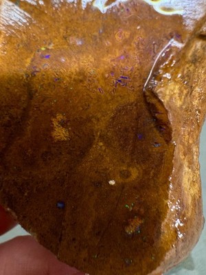 244cts Australian Boulder Opal Rough Slab Pinfire Color Large Rub