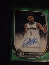 2025-26 Topps Base Chrome Autograph Victor Wembanyama Card True Green  /99 