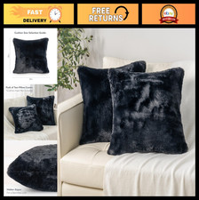 Cozy Faux Fur Throw Pillow Covers - Pack of 2, Fluffy Cushion Cases for Couch