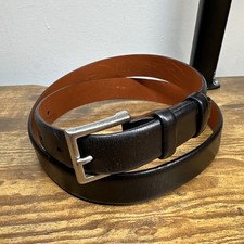 Banana Republic Made In Italy Brown Genuine Leather Belt Mens Size 38 Brass