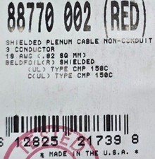 Belden 88770 18/3C Foil Shielded FEP/FEP Electronics Cable CMP Plenum Red /10ft