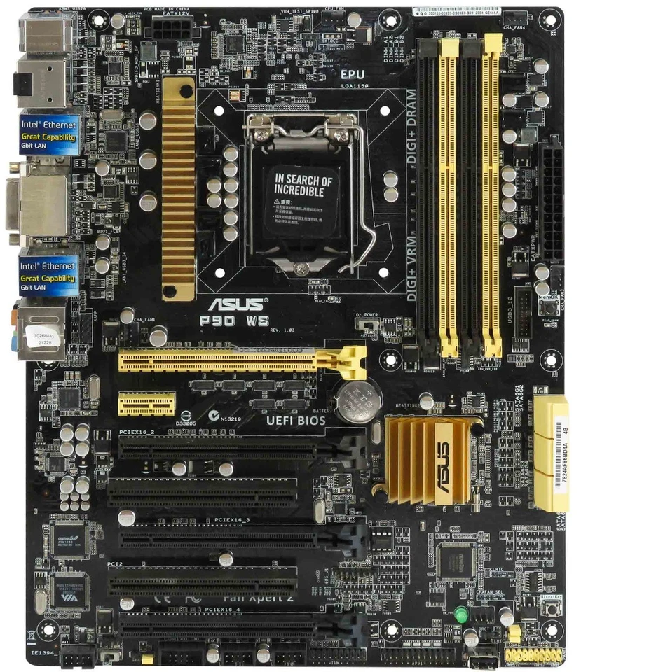 Carte Mère ASUS P9D WS SOCKET LGA1150 DDR3 INTEL C226 PCIe PCI ATX - Photo 2/2