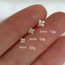 Tiny Star Stud Earrings 925 Sterling Silver Simulated Zircon Minimalist Jewelry