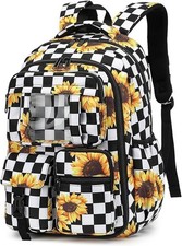 Backpack for Girls/Boys, Women/Men, whomever NIB Black/white w/Sunflowers...