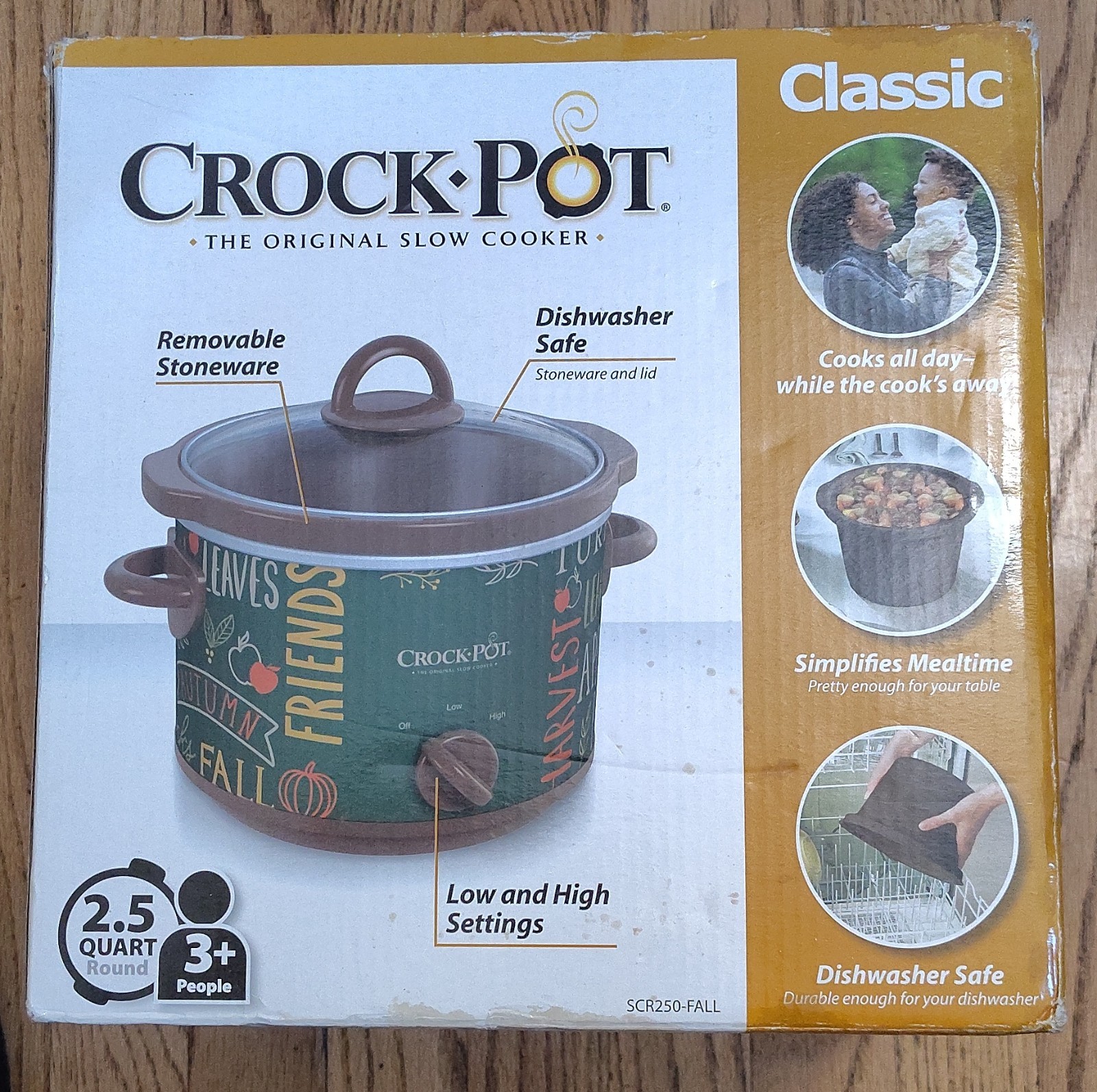 Crock-Pot SCR250-FALL 2.5qt Green Brown Stoneware Slow Cooke
