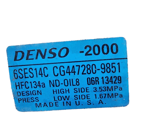 2015-2019 HYUNDAI SONATA A/C COMPRESSOR DENSO 2.4L & 2.0L - CG447280-9851 OEM - Picture 8 of 8