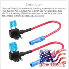 5Pack 12V 15 Amp Car Add-a-circuit Fuse TAP Adapter Kit,Blade Fuse  Mini ATM APM