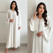 Muslim Women Open Abaya Cardigan Islamic Long Robes Kimono Dubai Dresses Ramadan