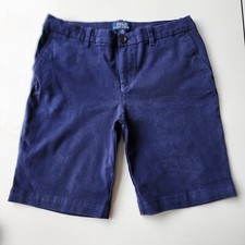 Polo Ralph Lauren Shorts Boys Chino Navy Blue Size 16 Inseam 7.5" Flat Front