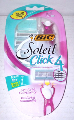 BIC Soleil Click 4 Women's Disposable Razors  4 Flexible Blades & 1 Handle - New