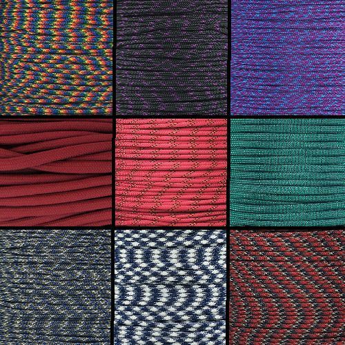 550 Tensile Strength 7 Inner Strand Paracord 10', 25', 50', 100', 250', 1000' - Afbeelding 1 van 28