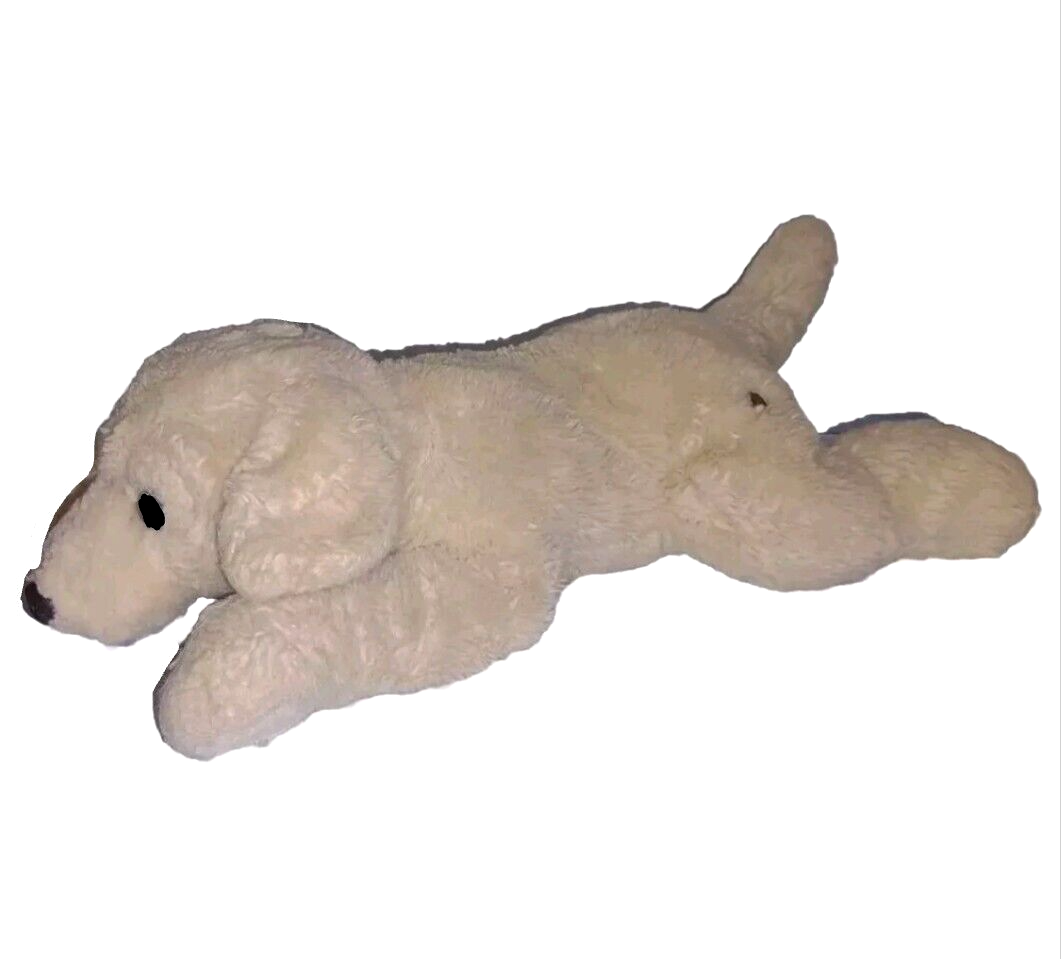 FAO Schwarz Labrador Retriever Puppy Dog Tan Floppy 14in Soft Furry Laying Plush