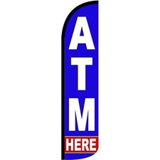 ATM Here 3 ft X 11 1/2 ft Swooper Flag