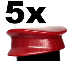 NEW LEGO - Headgear - Town - Police Hat Red Dark x5 - Tram Driver Conductor