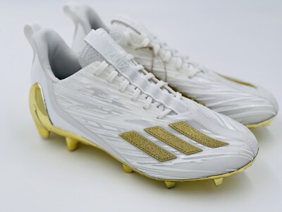 adidas Men\'s Adizero Football Shoe, White/Gold Metallic/White, Sz 8 s-l400.jpg main image 4
