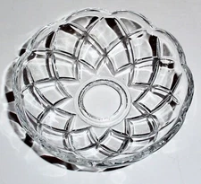 Vintage 4" diamond cut pressed glass crystal bobeche with no pins